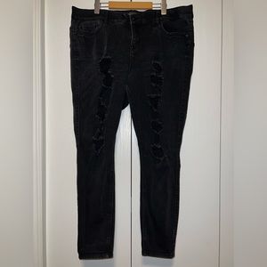 Torrid Bombshell Skinny Premium Stretch High-Rise Destructed Jean